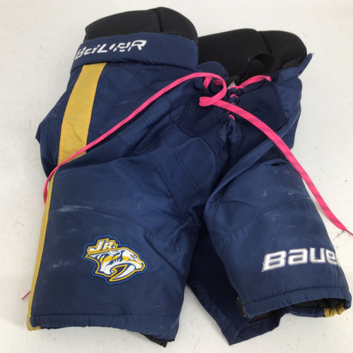 Vist Large View of Product Image Which is Used Bauer JR PRED SR MED HOCKEY PANTS Senior Pant Navy Blue MD