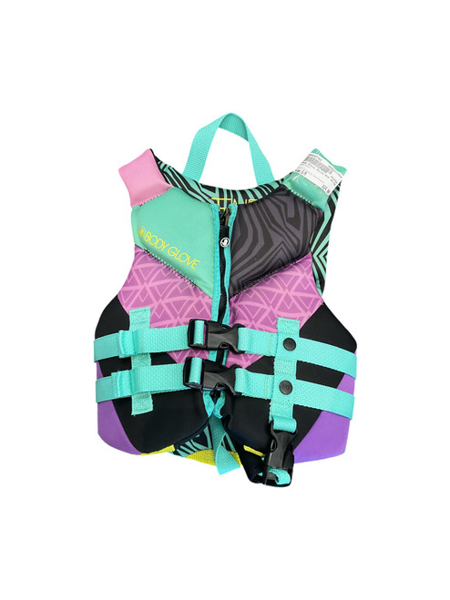 Vist Large View of Product Image Which is Used Body Glove Child PFD Turquoise And Purple S/M