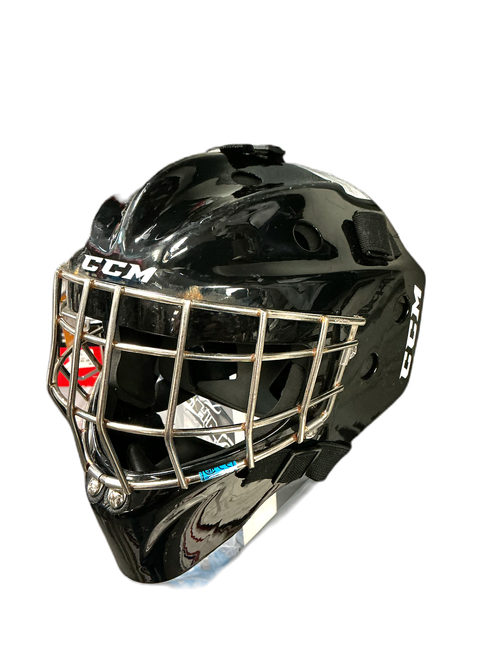 Vist Large View of Product Image Which is Used CCM GFL1.5 Youth Goalie Helmet/Mask Black One Size