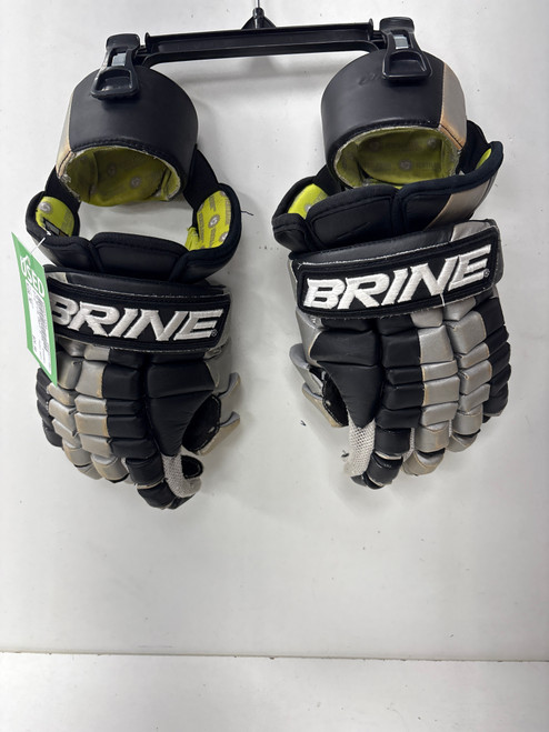 Vist Large View of Product Image Which is Used Brine DEFT Lacrosse Gloves Mens Black MD