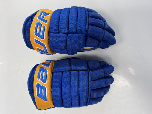 Vist Large View of Product Image Which is Used Bauer TEAM Intermediate Gloves Royal Blue 13"