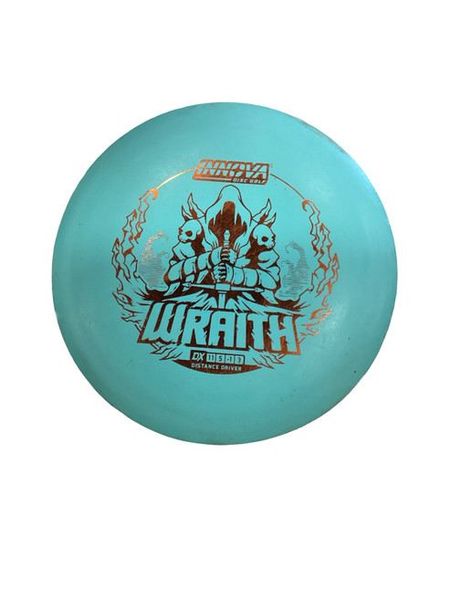 Vist Large View of Product Image Which is Used Innova DX WRAITH Disc Golf Driver Carolina Blue