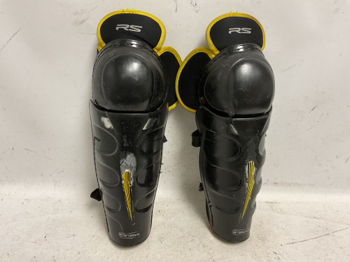 Vist Large View of Product Image Which is Used Easton RS Junior Shin Guards Black And Yellow 12"