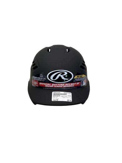 Vist Large View of Product Image Which is Used Rawlings 6 7/8-7 5/8 Batting Helmet No Mask Black One Size