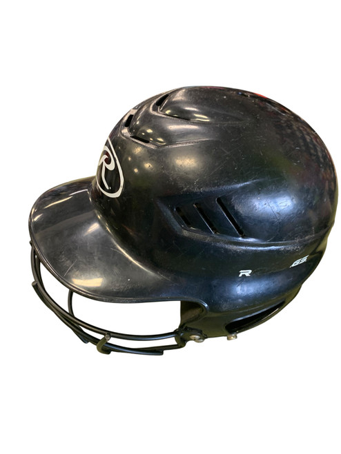 Vist Large View of Product Image Which is Used Rawlings HELMET Batting Helmet w/Mask Black SM