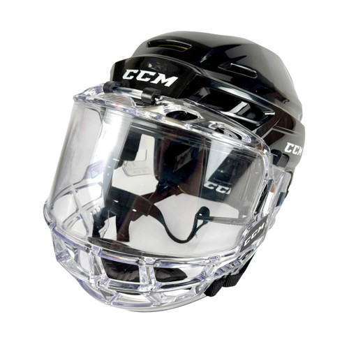 Vist Large View of Product Image Which is Used CCM TACKS 310 Hockey Helmet Cage Combo Black MD