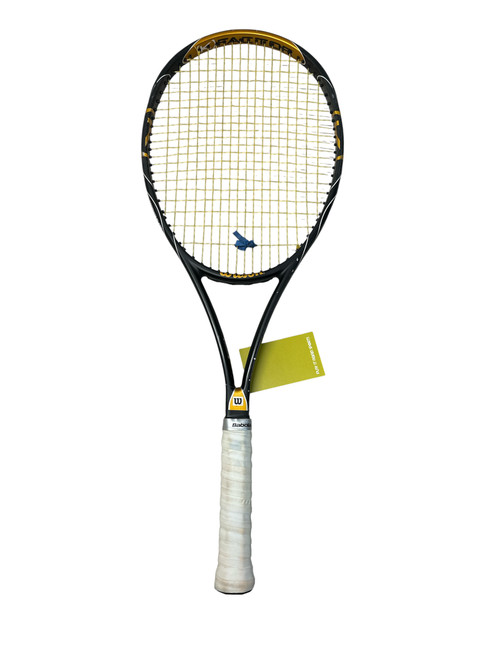 Vist Large View of Product Image Which is Used Wilson K FACTOR BLADE TOUR 93 Adult Tennis Racquet Black 4 1/8"