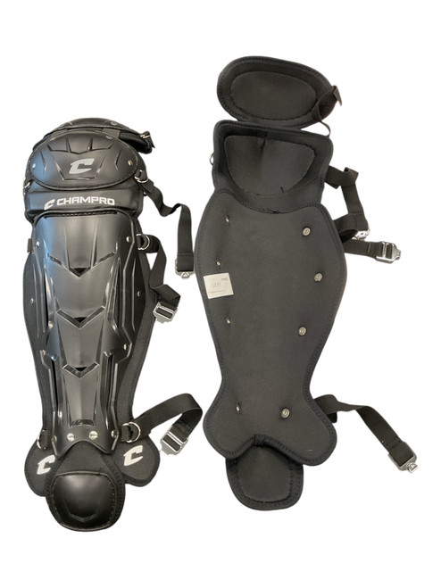 Vist Large View of Product Image Which is Used Champro CG100B Catchers Leg Guards Black Adult
