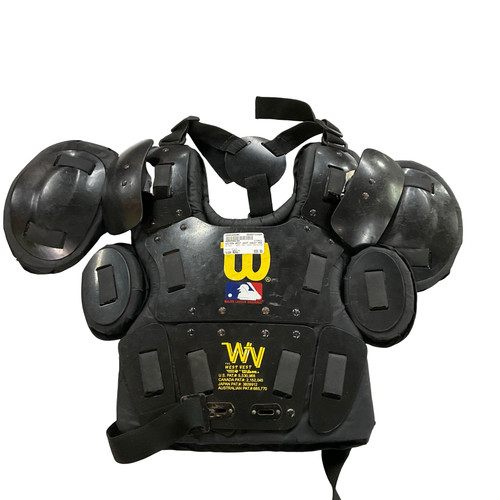 Vist Large View of Product Image Which is Used Wilson WEST VEST CHEST PROTECTOR Catchers Chest Protector Black Adult