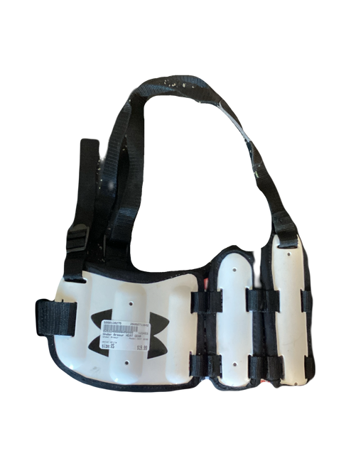 Vist Large View of Product Image Which is Used Under Armour HEAT GEAR Lacrosse Rib Pads White XS