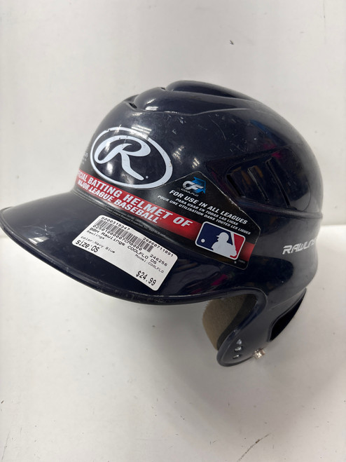 Vist Large View of Product Image Which is Used Rawlings COOLFLO Batting Helmet No Mask Navy Blue One Size