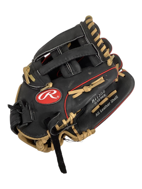 Vist Large View of Product Image Which is Used Rawlings H115HB Baseball/Softball Glove Right Hand Throw Black 11 1/2"