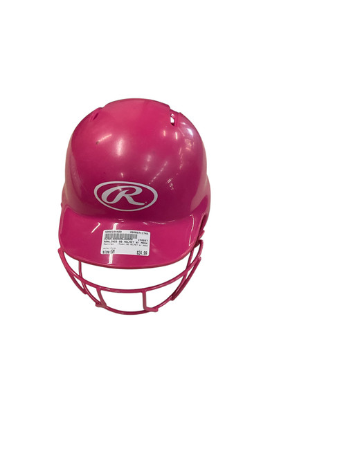 Vist Large View of Product Image Which is Used Rawlings BB HELMET W/ MASK Batting Helmet w/Mask Pink SM