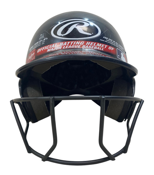Vist Large View of Product Image Which is Used Rawlings BB HELMET Batting Helmet w/Mask Black S/M