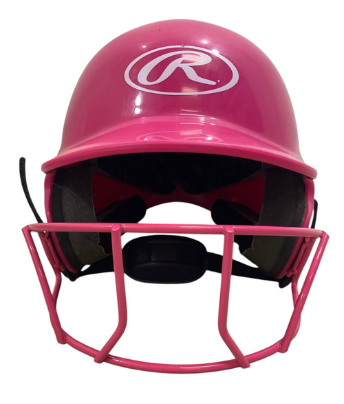 Vist Large View of Product Image Which is Used Rawlings BB HELMET Batting Helmet w/Mask Pink S/M
