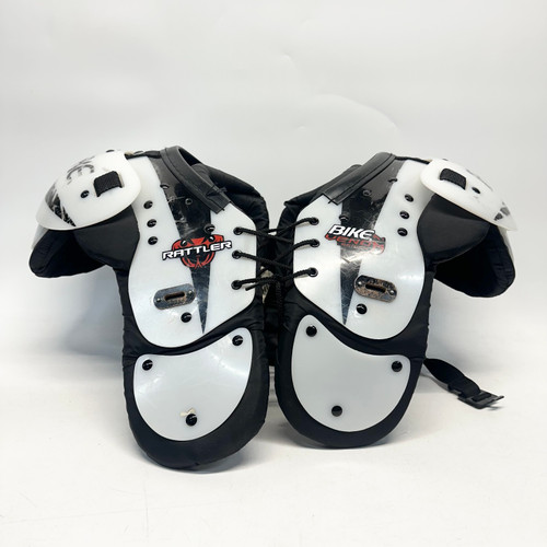 Vist Large View of Product Image Which is Used Bike RATTLER VENOM FB Shoulder Pads White XL