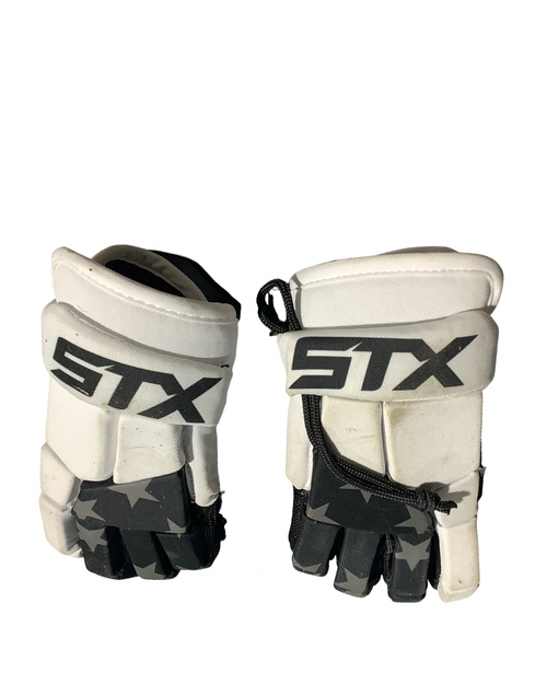 Vist Large View of Product Image Which is Used STX GLOVES Lacrosse Gloves Junior White SM