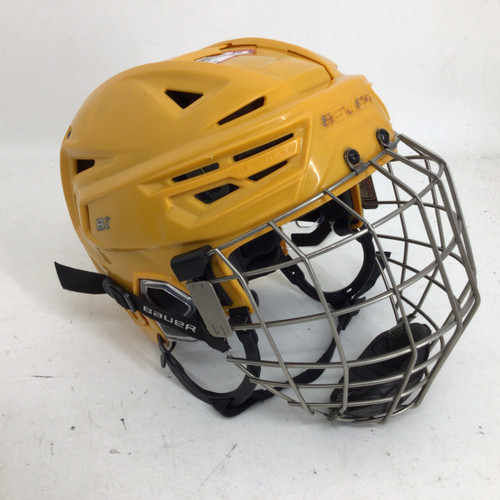 Vist Large View of Product Image Which is Used Bauer RE-AKT 150L HELMET CAGE COMBO Helmet Cage Combo Yellow LG