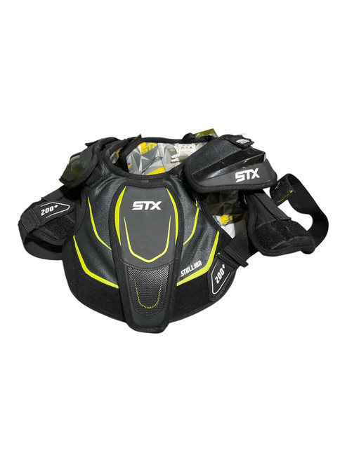 Vist Large View of Product Image Which is Used STX ST Lacrosse Rib Pads Black SM