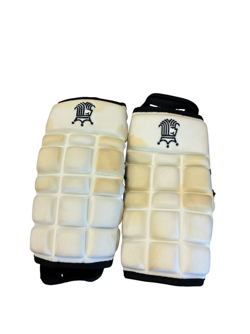 Vist Large View of Product Image Which is Used Brine ARM PADS Lacrosse Arm Pads/Guards White Junior
