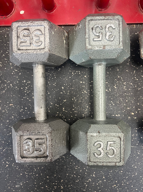 Vist Large View of Product Image Which is Used 35-LB HEX DUMBBELL PAIR 