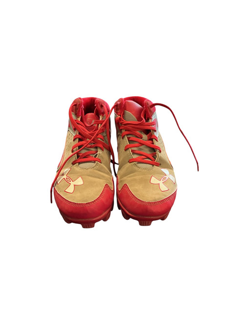 Vist Large View of Product Image Which is Used Under Armour BASEBALL CLEAT BB/SB Cleats Red Junior 05