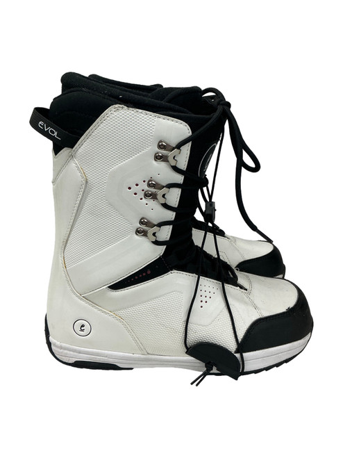 Vist Large View of Product Image Which is Used EVOL Womens Snowboard Boots White And Black Senior 10