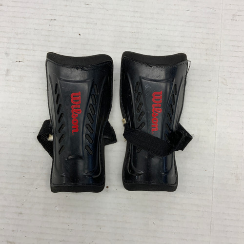Vist Large View of Product Image Which is Used Wilson Soccer Shin Guards Junior Black Junior