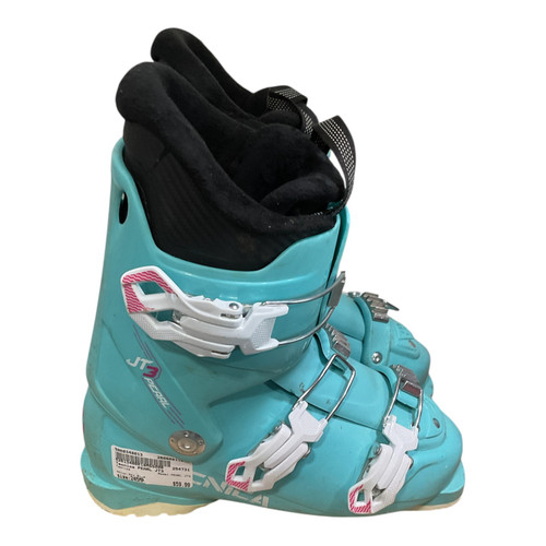 Vist Large View of Product Image Which is Used Tecnica PEARL JT3 Girls DH Ski Boot Sky Blue 245 MP - M06.5 - W07.5