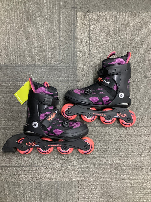 Vist Large View of Product Image Which is Used K2 MARLEE BOA ADJ 4-8 Senior Rec Fitness Skates Black Adjustable