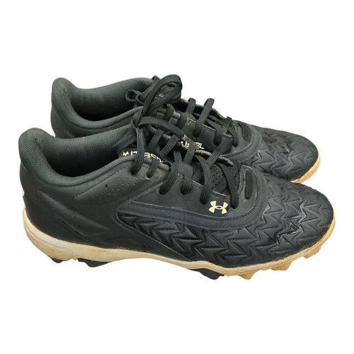 Vist Large View of Product Image Which is Used Under Armour LEADOFF LOW RM 3.0 BB/SB Cleats Black Senior 7.5