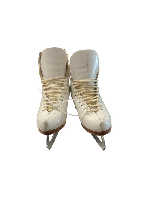 Vist Large View of Product Image Which is Used Riedell FIGURE SKATES SZ 6 WomensFigure Skate White Senior 6