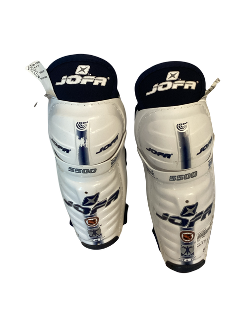Vist Large View of Product Image Which is Used Jofa 5500 Junior Shin Guards White 10"