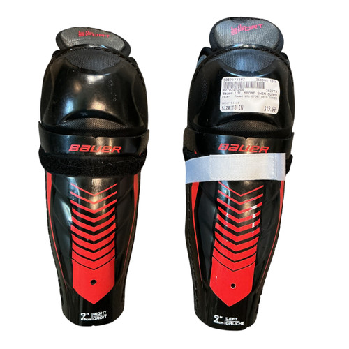 Vist Large View of Product Image Which is Used Bauer LIL SPORT SHIN GUARDS Youth Shin Guards Black 10"