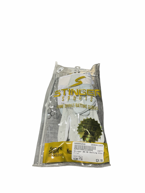 Vist Large View of Product Image Which is Used Stinger BB/SB Batting Gloves White Youth