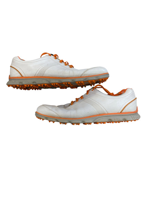 Vist Large View of Product Image Which is Used Foot Joy Mens Golf Shoes White And Orange Senior 11.5