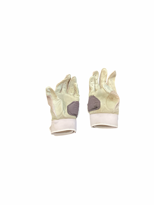 Vist Large View of Product Image Which is Used Rawlings BB/SB Batting Gloves White SM