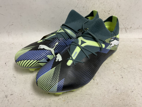 Vist Large View of Product Image Which is Used Puma Future 7 Pro 107931-03 Soccer Cleats Royal Blue And Lime Green Senior 9.5