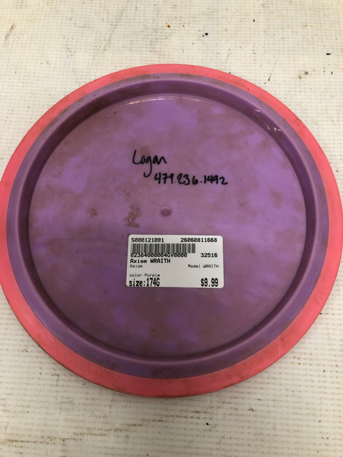 Vist Large View of Product Image Which is Used Axiom WRAITH Disc Golf Driver Purple 174g