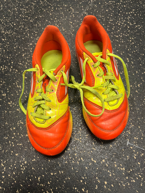 Vist Large View of Product Image Which is Used Adidas Soccer Cleats Orange Youth 13.0