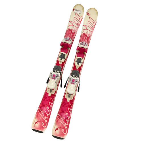 Vist Large View of Product Image Which is Used Volkl CHICA Girls DH Ski/Binding Pink 100 cm