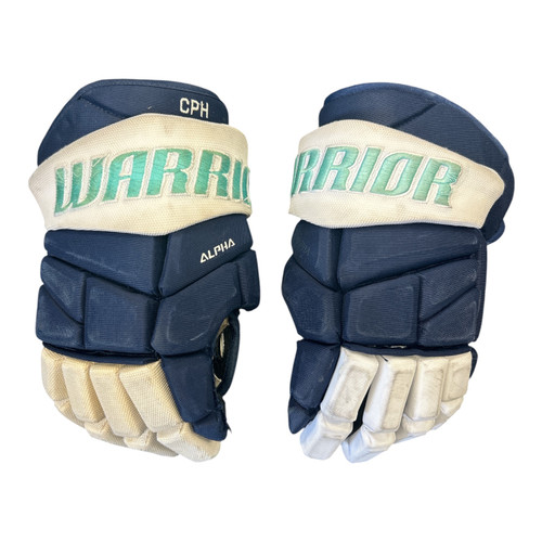Vist Large View of Product Image Which is Used Warrior ALPHA Senior Gloves Navy Blue 14"