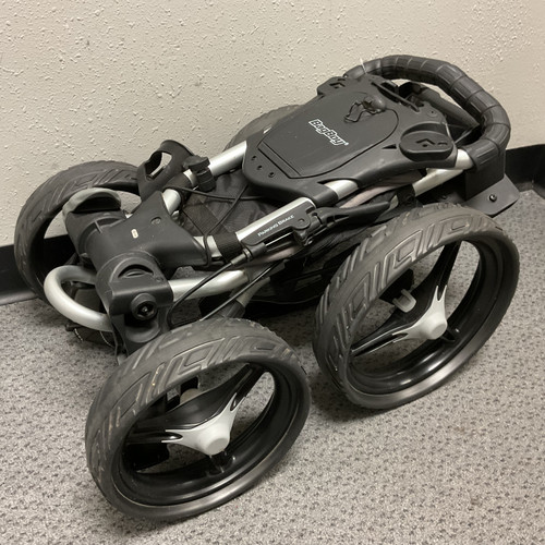 Vist Large View of Product Image Which is Used Bag Boy QUAD Golf Cart Black And Silver 4 Wheel