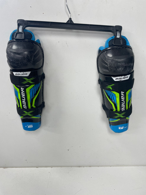 Vist Large View of Product Image Which is Used Bauer X Youth Shin Guards Black 9"
