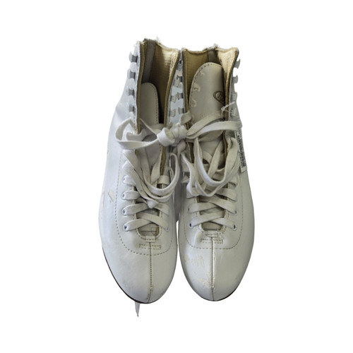 Vist Large View of Product Image Which is Used DBX WHITE LEATHER FIGURE SKATES SZ 8 WomensFigure Skate White Senior 8