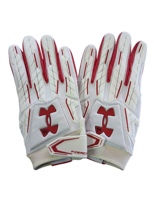 Vist Large View of Product Image Which is Used Under Armour LINEMAN GLOVES FB Gloves White 2X