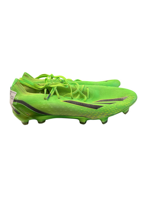 Vist Large View of Product Image Which is Used Adidas Soccer Cleats Neon Green Senior 10.5