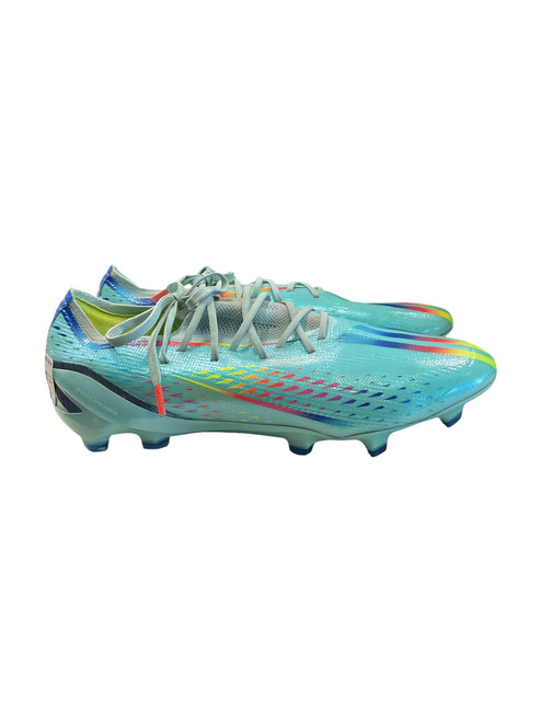 Vist Large View of Product Image Which is Used Adidas Soccer Cleats Turquoise Senior 10.5