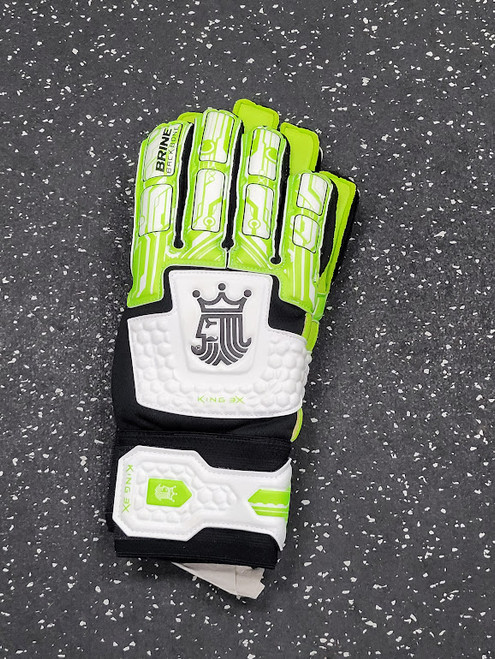 Vist Large View of Product Image Which is Used Brine King 3X MATCH Soccer Goalie Gloves Green 10