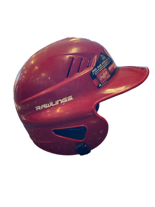 Vist Large View of Product Image Which is Used Rawlings COOLFLO Batting Helmet No Mask Red One Size